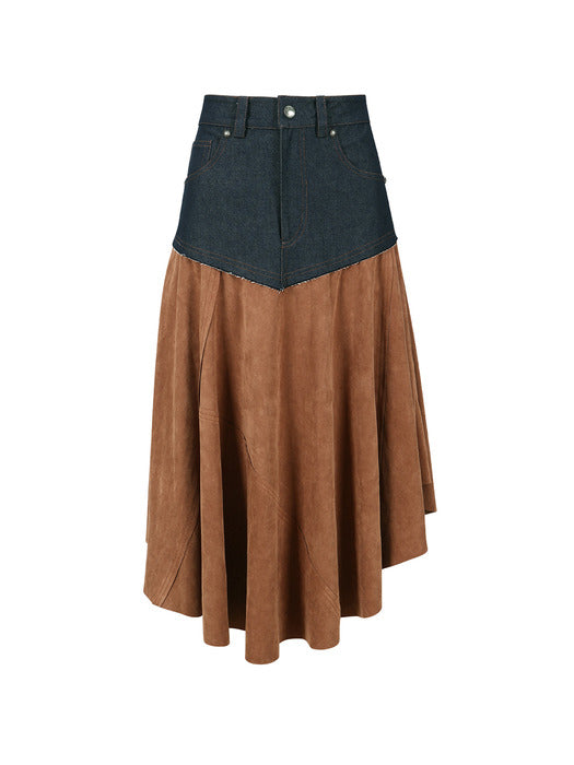 [andersson bell] INDIGO FAUX SUEDE FAIRY SKIRT apa801w(BROWN)