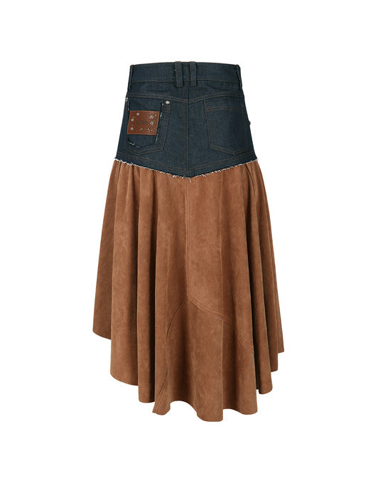 [andersson bell] INDIGO FAUX SUEDE FAIRY SKIRT apa801w(BROWN)