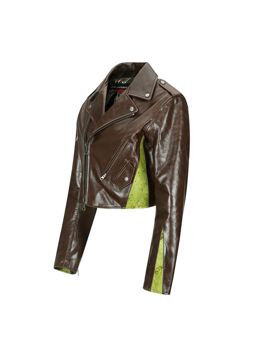[andersson bell] PANELED CROP RIDER JACKET awa620w(BROWN)