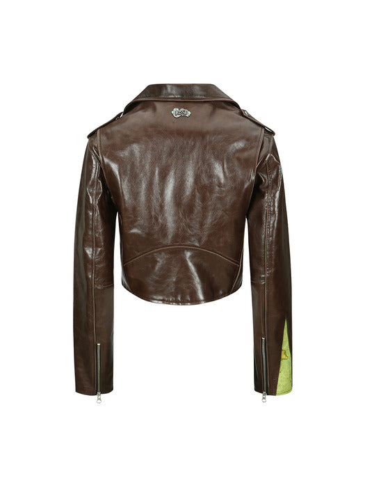 [andersson bell] PANELED CROP RIDER JACKET awa620w(BROWN)