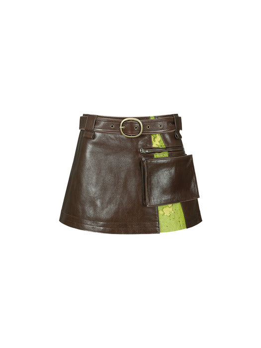 [andersson bell] HARPER PANELED MINI SKIRT apa734w(BROWN)