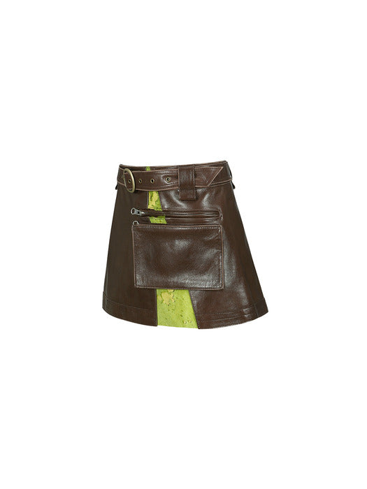 [andersson bell] HARPER PANELED MINI SKIRT apa734w(BROWN)