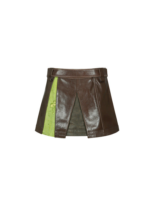 [andersson bell] HARPER PANELED MINI SKIRT apa734w(BROWN)
