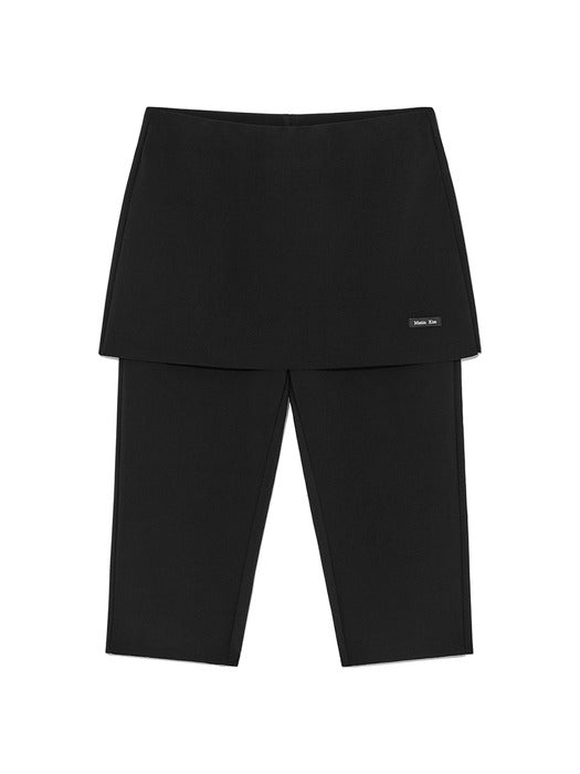 BANDING CAPRI SKIRT PANTS IN BLACK