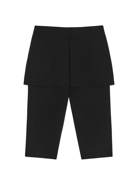 BANDING CAPRI SKIRT PANTS IN BLACK