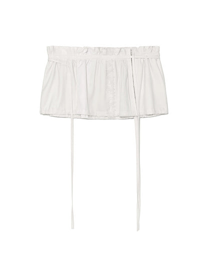 ROUGH PATCHWORK LAYERED SKIRT IN WHITE
