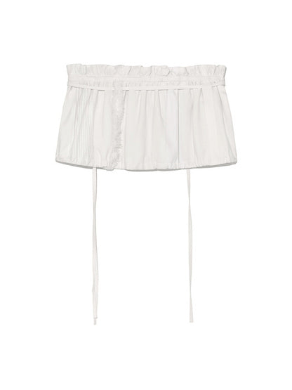 ROUGH PATCHWORK LAYERED SKIRT IN WHITE
