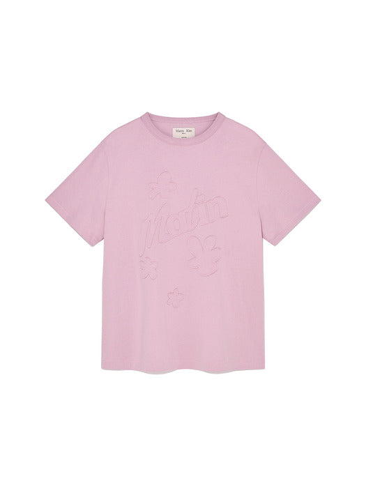FLOWER APPLIQUE LOGO TOP IN LIGHT PINK