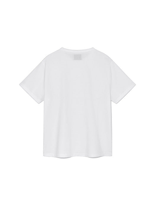 FLOWER APPLIQUE LOGO TOP IN WHITE