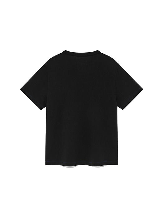 FLOWER APPLIQUE LOGO TOP IN BLACK