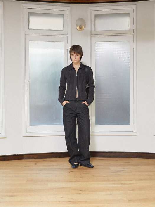 CUT OUT SLIM ZIP UP JUMPER IN CHARCOAL