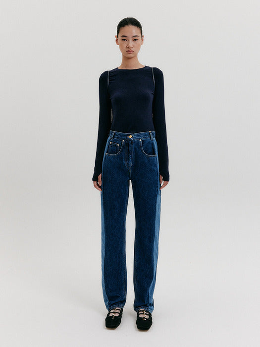 Eenk Baggy Straights Denim Pants - Blue