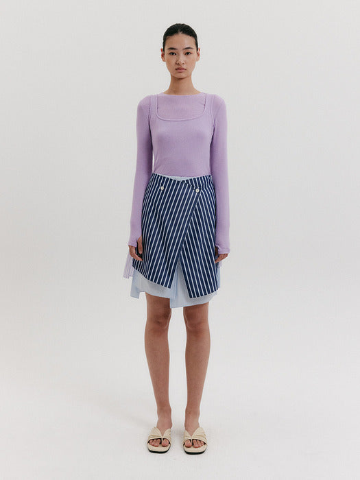 Eenk Wrap Midi Skirt - Blue Multi