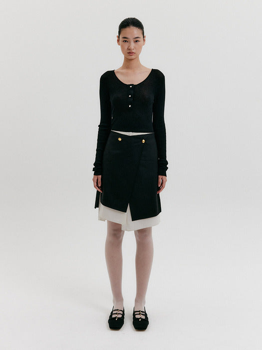 Eenk Wrap Midi Skirt - Black