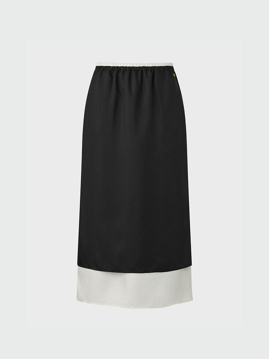 Eenk Layered Long Skirt - Black