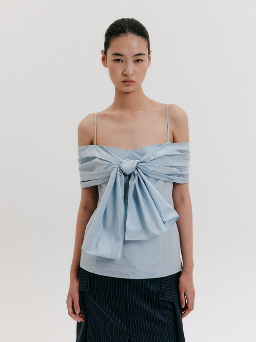 Eenk Knotted Sleveless Top - Sky Blue