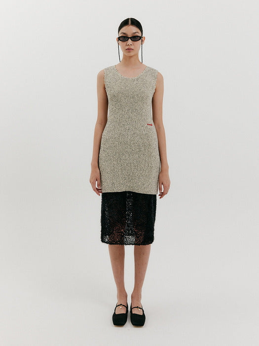 Eenk Sleeveless Knit Mini Dress - Beige