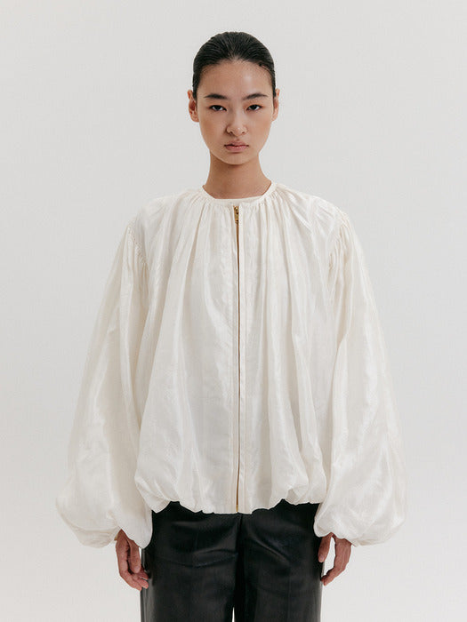 Eenk Shirred Volume Jumper - Ivory