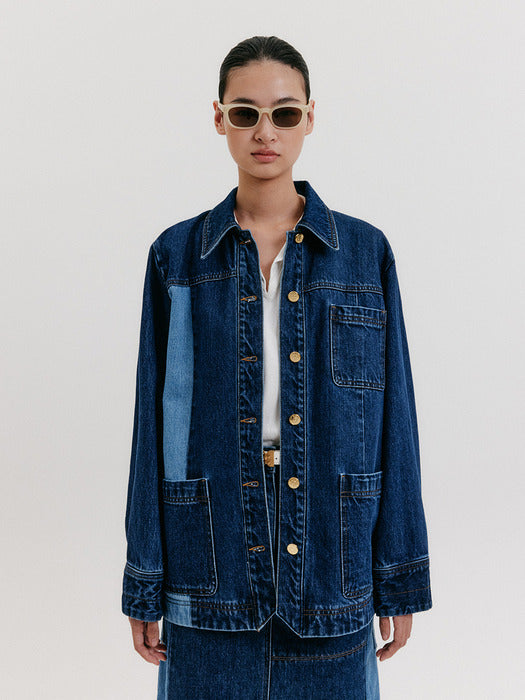 Eenk Blouson Denim Jacket - Blue