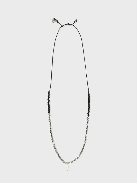 [EENK] Pearl Pendent Necklace - Silver