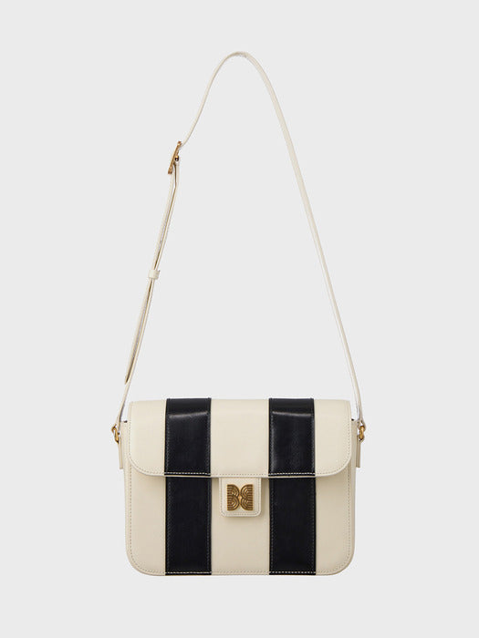 Eenk Hestiy Color Blocked Square Bag - Ivory/Black