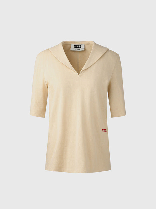 Eenk Sailor Collar T-shirt - Beige