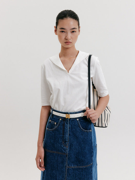 Eenk Sailor Collar T-shirt - Ivory