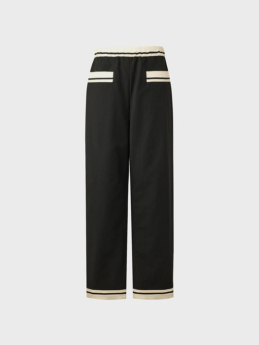 Eenk Contrast Straight Pants - Black
