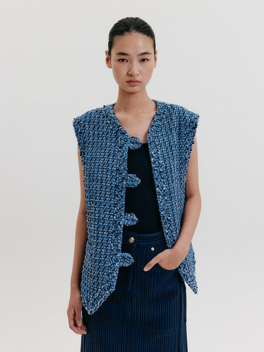 Eenk V-Neck Vest - Blue