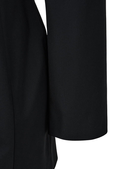 Amomento Boat Neck Two Way Jacket Black