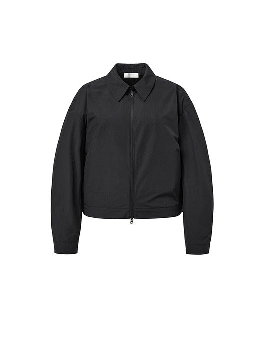 [amomento] CROPPED ZIP-UP JUMPER_BLACK