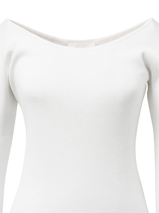 [amomento] SCOOP NECK KNIT TOP (2COLORS)