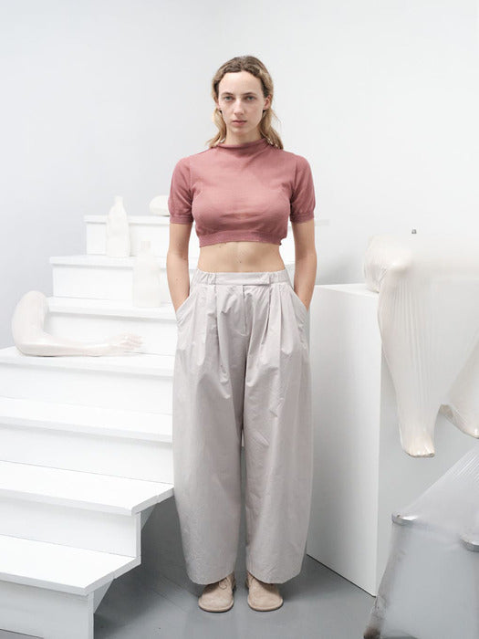 Amomento Sheer Cropped Knit - Pink