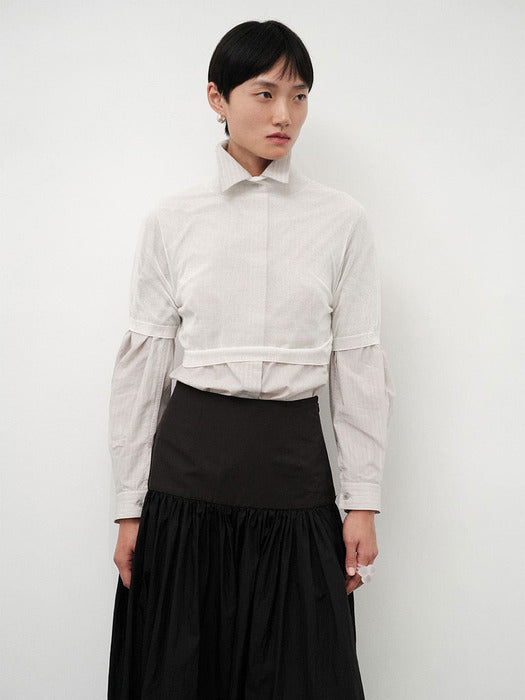 Amomento Sheer Cropped Knit White