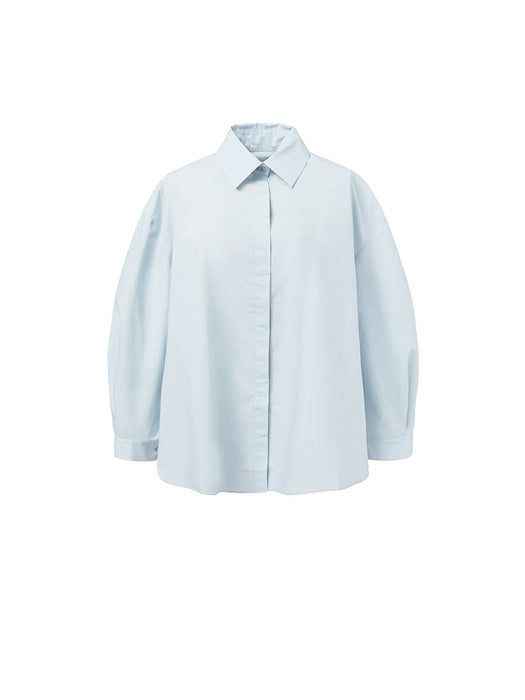 Amomento Oversized Shirts Light Blue