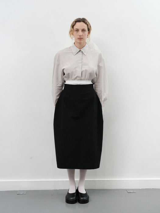 [amomento] STRIPE OVERSIZED SHIRTS