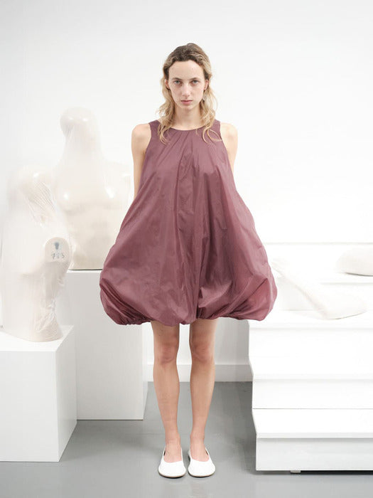 [amomento] NYLON VOLUME MINI DRESS_PURPLE