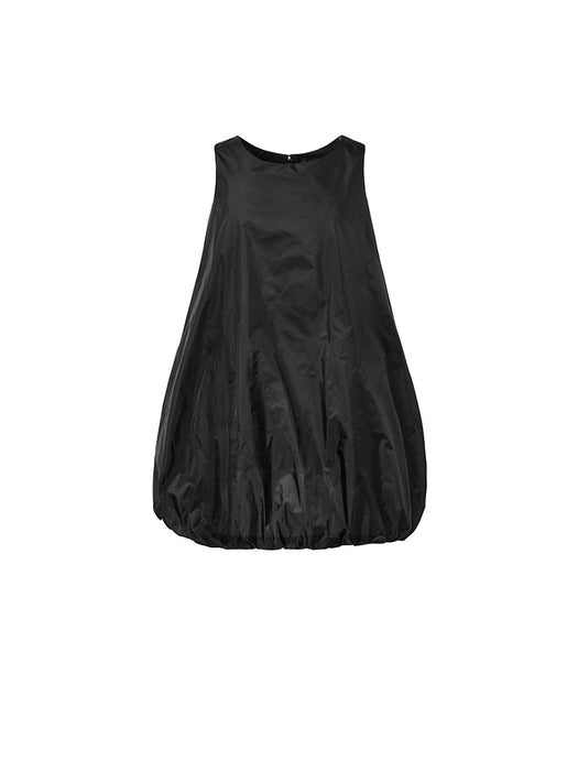 [amomento] NYLON VOLUME MINI DRESS_BLACK