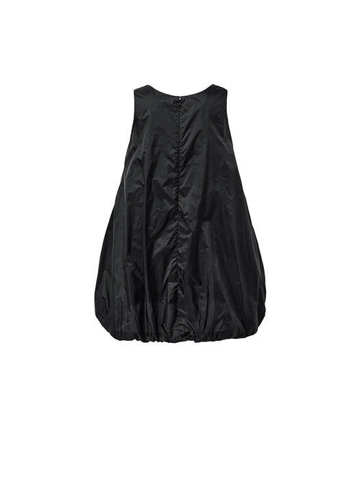 [amomento] NYLON VOLUME MINI DRESS_BLACK