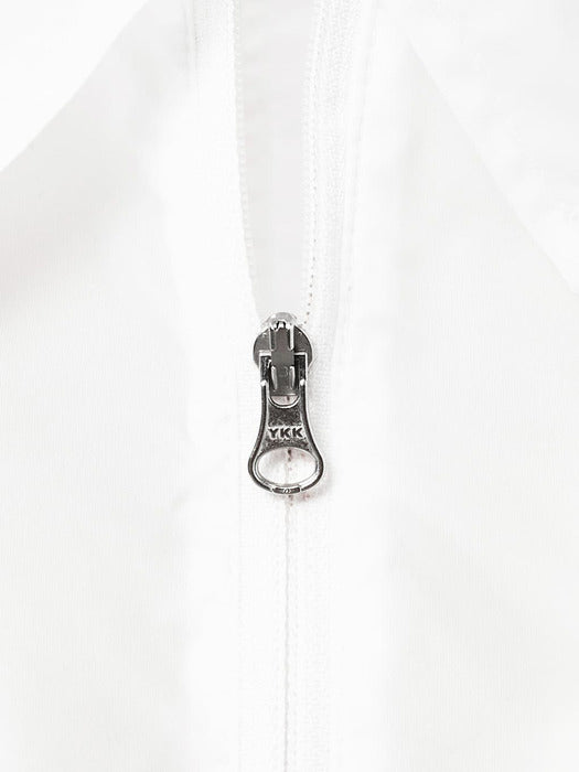 Amomento Sheer Half Zip-UP Top White