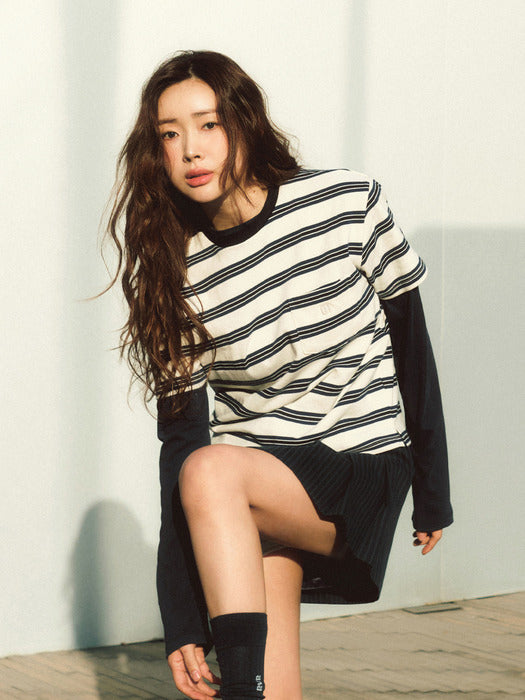 25PS TAND STRIPE HALF SLEEVE T-SHIRT [2COLORS]