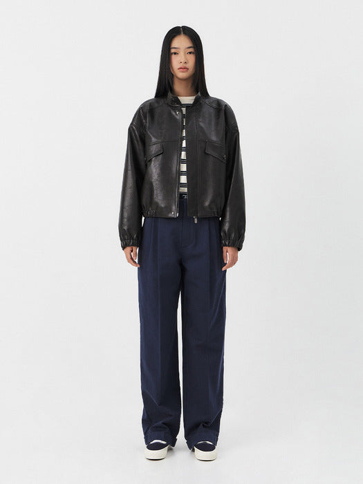 25PS BASTON LEATHER ZIP-UP JACKET