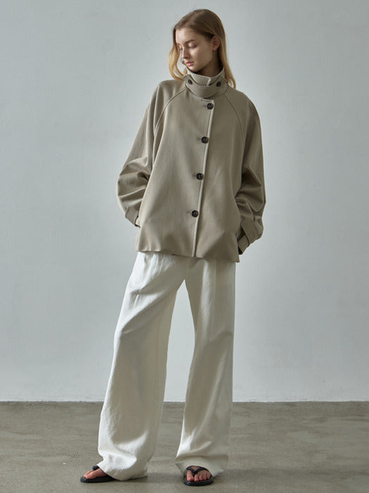 [facade pattern] Overfit Cotton Half-Court Olive Beige