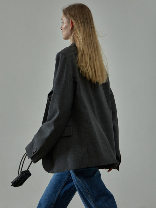 [facade pattern] Summer Wool 3-Button Jacket_charcoal