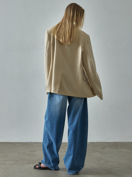 [facade pattern] Summer Wool 3-Button Jacket_beige