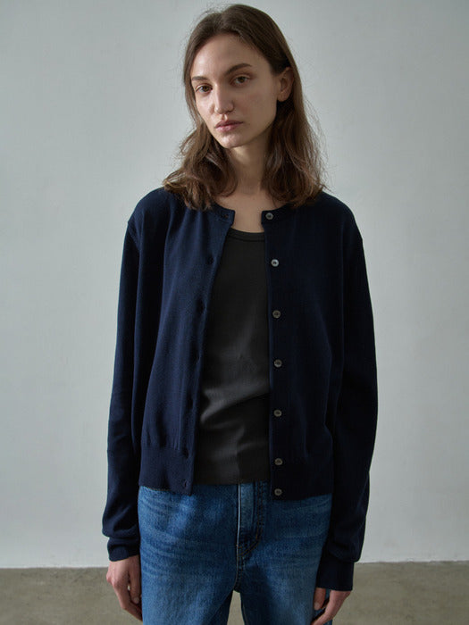 Facade Pattern Paper Essential Cardigan dark navy