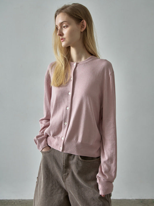 Facade Pattern Paper Essential Cardigan vintage pink