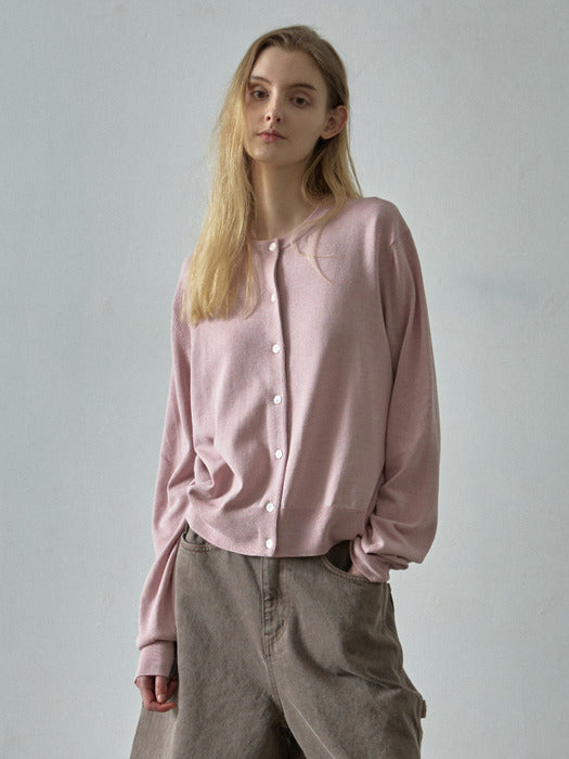 Facade Pattern Paper Essential Cardigan vintage pink