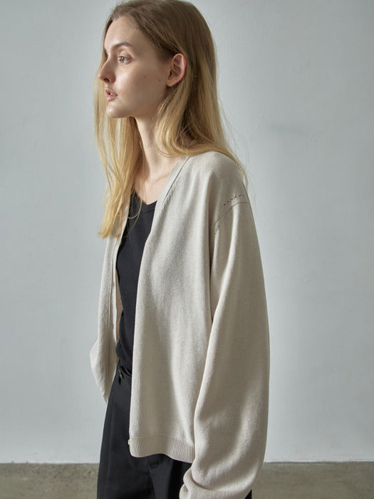 Facade Pattern Paper V-neck Knitwear oatmeal