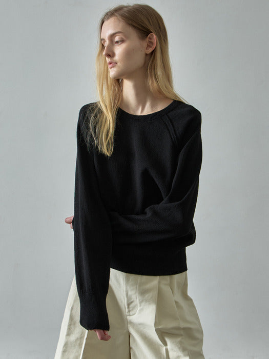 Facade Pattern Raglan Pullover Knitwear black